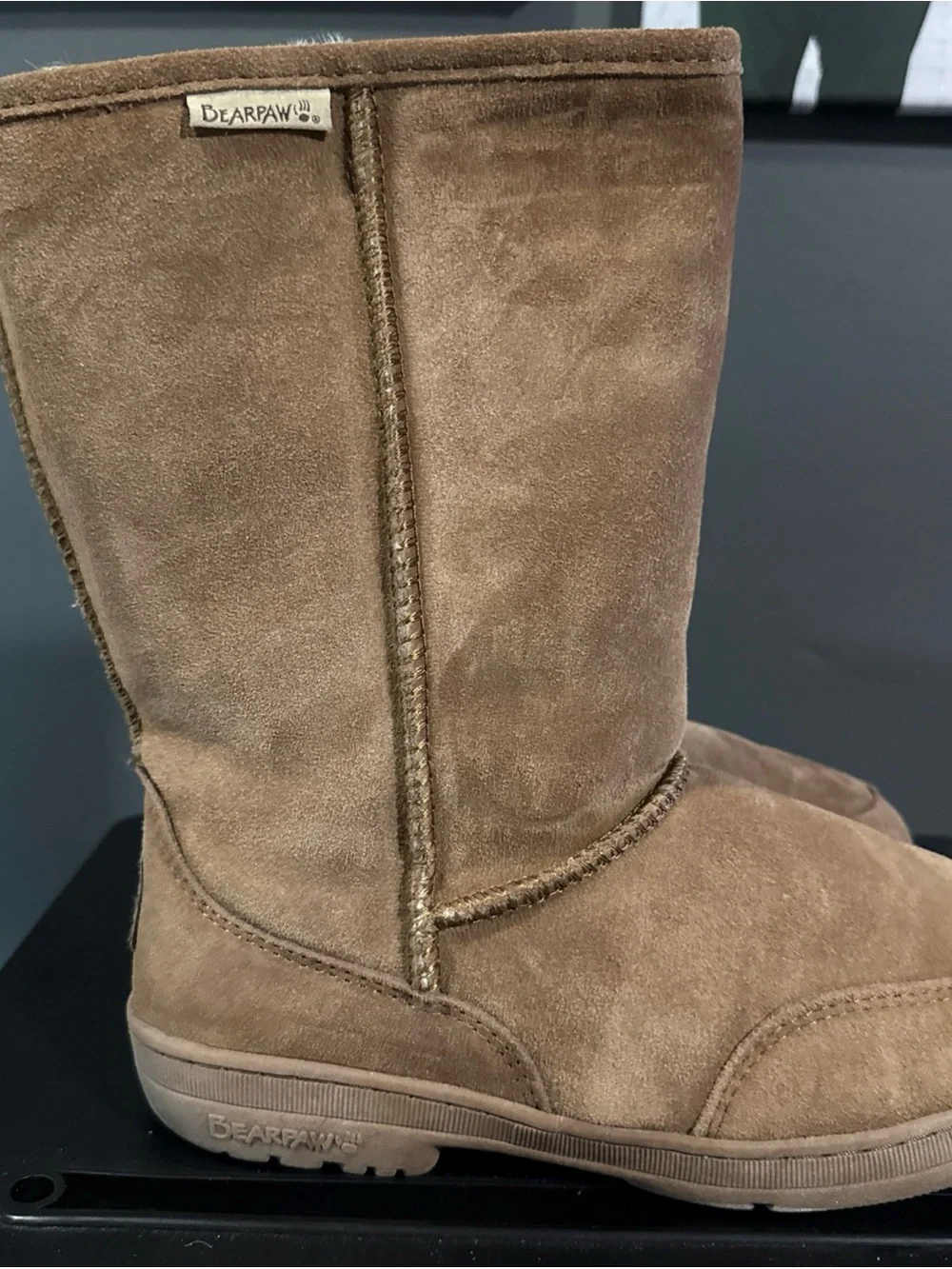 BearPaw Suede Mid-Calf Boot - Hickory Size 10